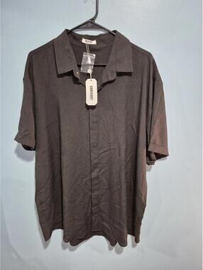 COOFANDY Men's Casual Polo Shirt, Size 2XL, Black